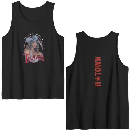 Discover Beyonce H-Town Texa Tour Double Sided Tank Tops Featuring Cowboy Houston 2025