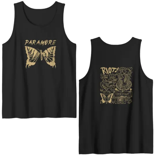 Discover Vintage Paramore Doodle Double Sided Tank Tops, Paramore Album Lyrics Merch