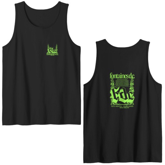 Discover Fontaines DC Band USA Tour 2025 Double Sided Tank Tops Concert Reprint