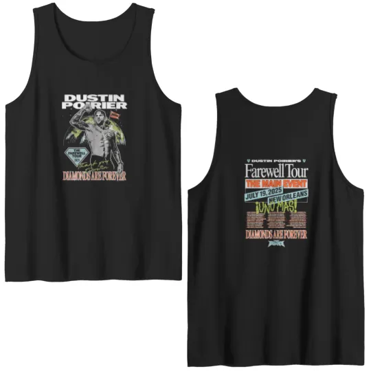 Discover Dustin Poirier Merch The Farewell Tour 2025 Double Sided Tank Tops
