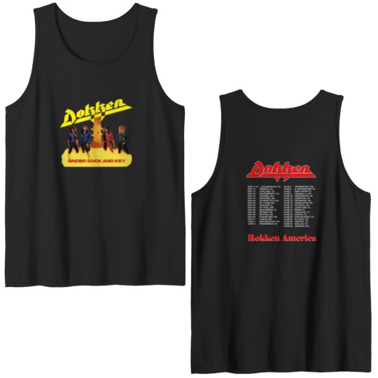 Discover Dokken Double Sided Tank Tops, Dokken Under Lock And Key Tour 1985 Unisex Double Sided Tank Tops