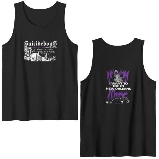 Discover Suicideboys Double Sided Tank Tops, I Want To Die In New Orleans, Ruby Da Cherry Pullover