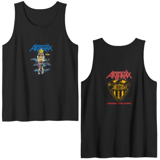 Discover Anthrax Among The Living Tour 1987 Double Sided Tank Tops, Anthrax Band Tour 1987 Double Sided Tank Tops