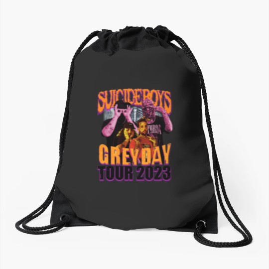 Discover Suicideboys Rap Drawstring Bags, Grey Day 2023 World Tour Vintage 90s