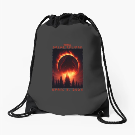 Discover 2024 Eclipse Total Solar Eclipse 2024 Unisex Drawstring Bags