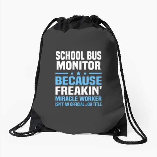 Discover School Bus Monitor Drawstring Bags