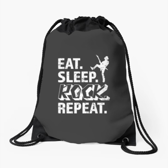 Discover Eat Sleep Rock Repeat Metal Music Rocker Headbanger Drawstring Bags