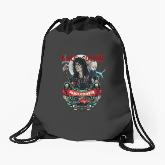 Discover Signature Alice Cooper He's Back Drawstring Bags, Alice Cooper Vintage