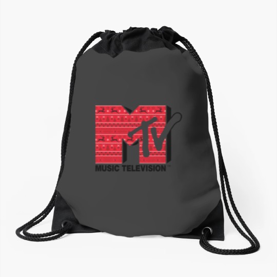 Discover Mademark x MTVs The  MTVs Logo in Ugly Christmas Style Drawstring Bags