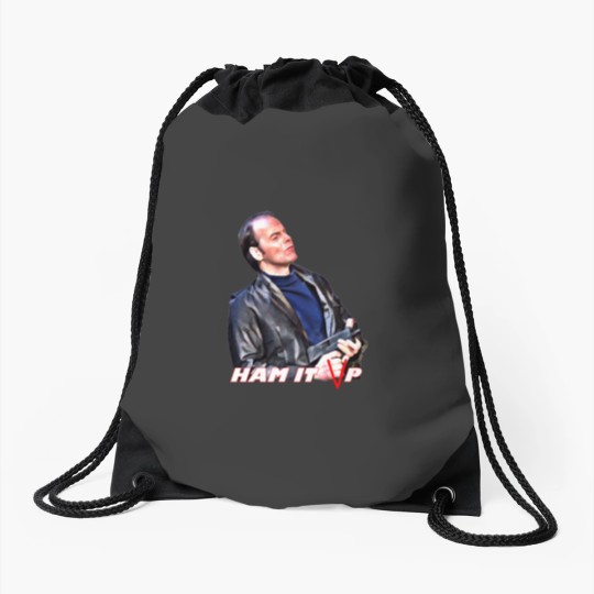 Discover V THE FINAL BATTLE - Ham it up Drawstring Bags