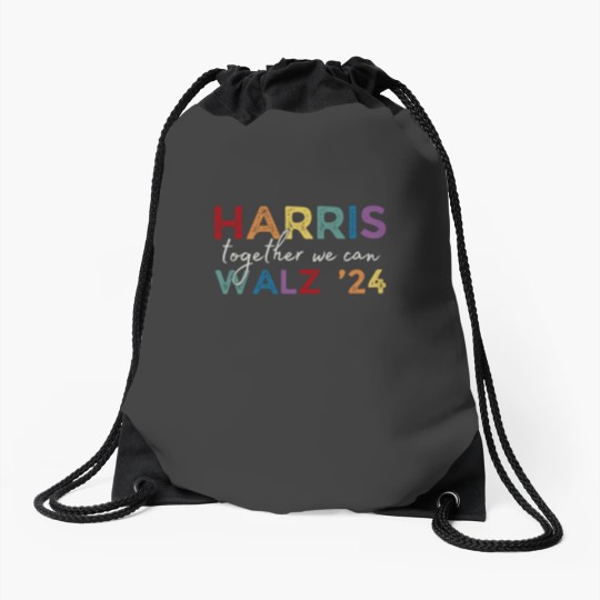 Discover Harris Walz V-Neck Drawstring Bag 2024 - Kamala