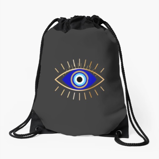Discover Womens Evil Eye Protection VNeck Drawstring Bags