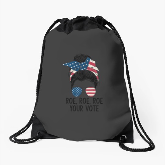 Discover Roe Your Vote Messy Bun US Flag Drawstring Bags