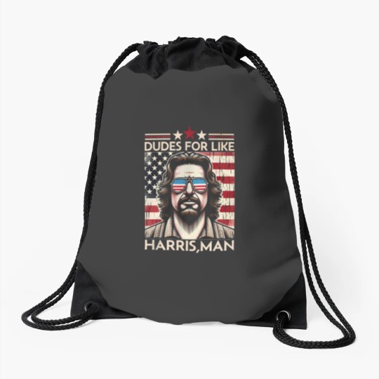 Discover Dudes for like Harris Man Drawstring Bags, White Dudes for Harris, White for Kamala Harris 2024 Drawstring Bags