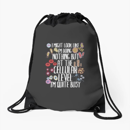 Discover Funny Biology Microbiology Teacher Cellular Botany Molecule Drawstring Bags
