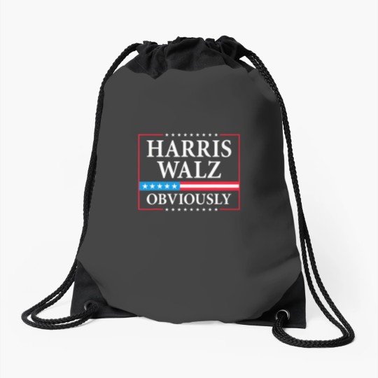 Discover Harris Walz Obviously President Kamala Harris Waltz Election Drawstring Bags