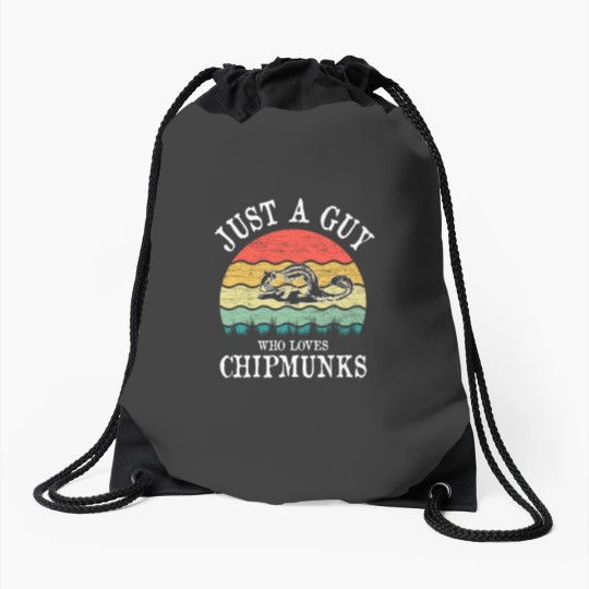 Discover Just A Guy Who Loves Chipmunks Drawstring Bags
