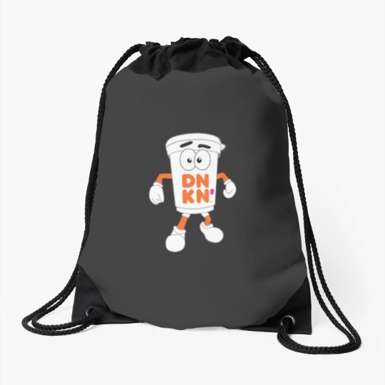 Discover Cuppy Coffee Dunkin Mascot Drawstring Bags