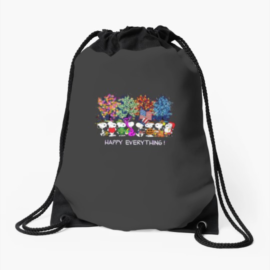 Discover Happy Everything Snoopy Charlie Drawstring Bags