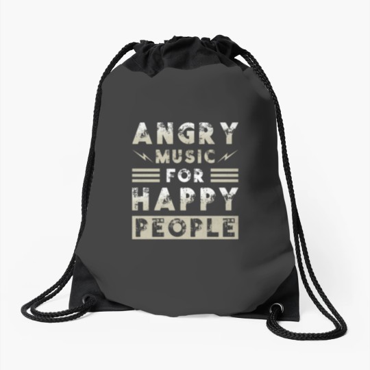Discover Metal Music Angry Music For Happy People Drawstring Bags
