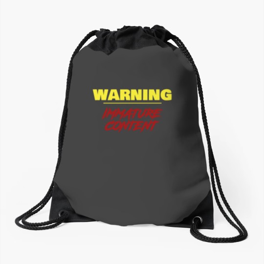 Discover Warning Drawstring Bags