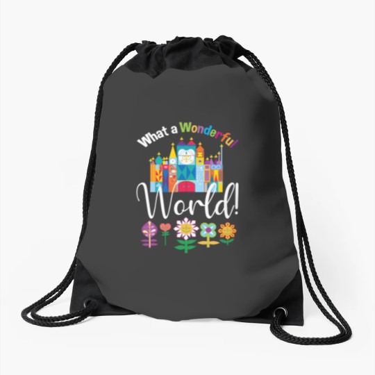 Discover What a Wonderful World Fitted Drawstring Bags