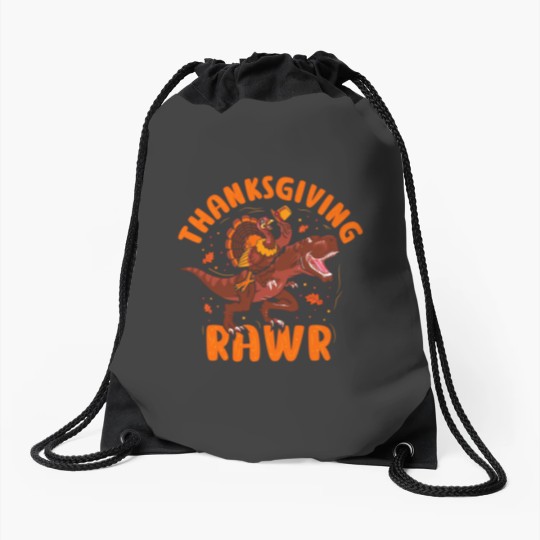 Discover Thanksgiving Thanksgiving Rawr Drawstring Bags