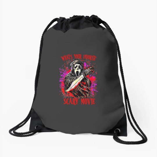 Discover Scream Ghostface What's Your Favorite Scary Movie Drawstring Bags, Scream Ghost Face Drawstring Bags