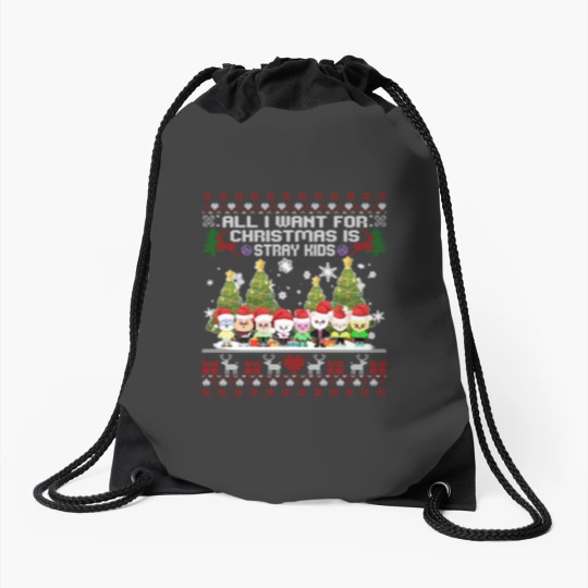 Discover Stray Kids Skzoo Ugly Christmas Drawstring Bags, Kpop Christmas Drawstring Bags, Cute SKZOO TSweatshirt