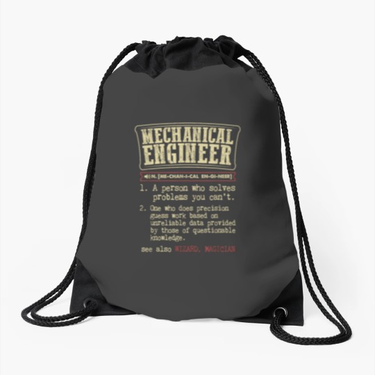 Discover Mechanical Engineer Funny Dictionary Definition Drawstring Bags