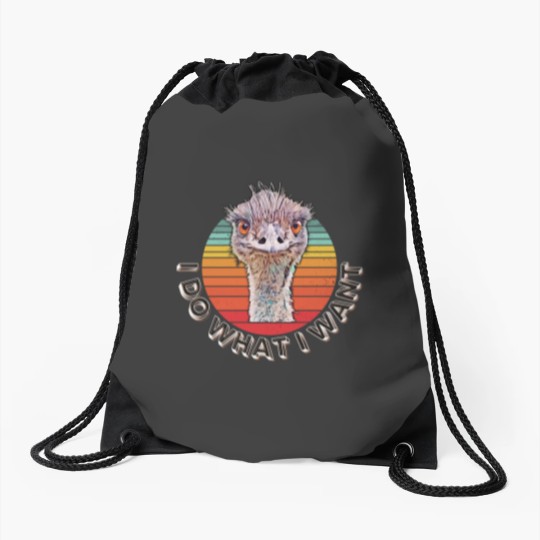 Discover Emmanuel the Emu, Emmanuel Don't Do It Drawstring Bags