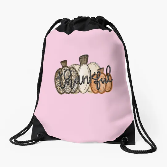 Discover Love Fall Y'All Drawstring Bags, Leopard Pumpkin Print Fall Drawstring Bags
