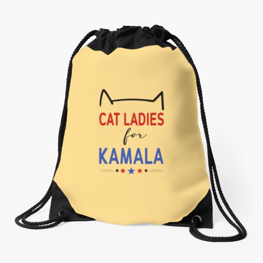 Discover Kamala Cat Lady Drawstring Bag
