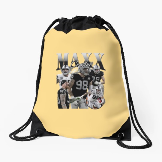 Discover Vintage 90s Graphic Style Maxx Crosby Drawstring Bags - Maxx Crosby Football Drawstring Bags