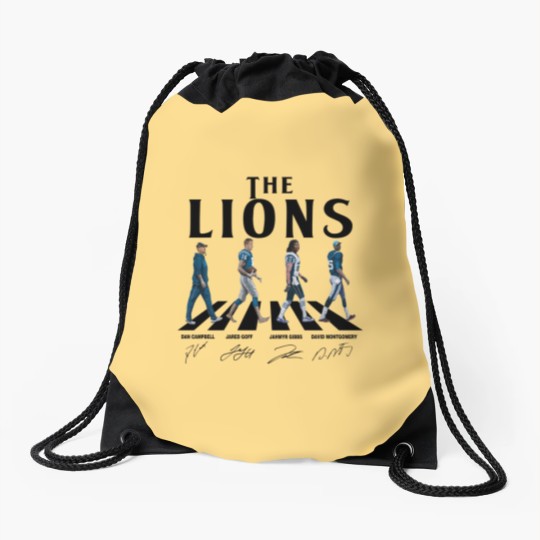 Discover Lions Walking Abbey Road Signatures Football Drawstring Bags