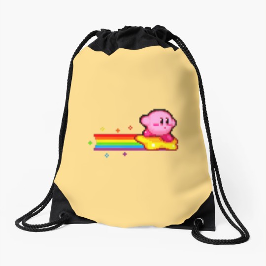 Discover Kirby Rainbow Drawstring Bags, Cute Kirby Drawstring Bags