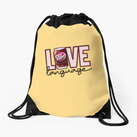 Discover Dr. Pepper Drawstring Bags, Love Language Dr Pepper, Beverage Drawstring Bags