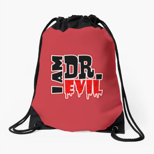 Discover Halloween - I am Dr. Evil Drawstring Bags