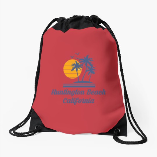 Discover Huntington Beach California Drawstring Bags CA Tourist Gifts Drawstring Bags