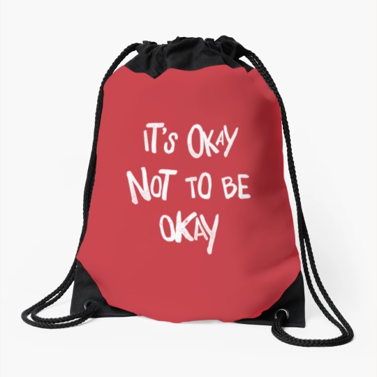 Discover Depression Merch Drawstring Bags It's Okay Not To Be Okay