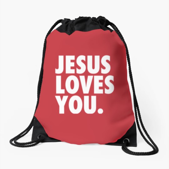 Discover JESUS LOVES YOU Drawstring Bags