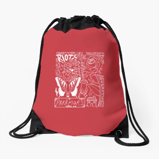 Discover Paramore Doodle Art Drawstring Bags, Vintage Paramore Album Lyrics Merch Drawstring Bags
