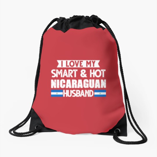 Discover Womens I Love My Nicaraguan Husband Nicaraguan Drawstring Bags