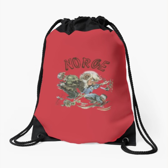 Discover 70s Norge Norway Troll Drawstring Bags. Vintage 1970s Norwegian Skiing Trolls
