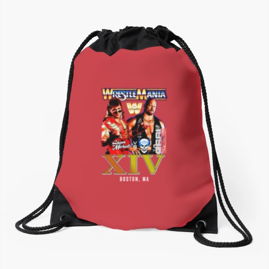Discover New Wrestling Entertainment WrestleMania XIV 1998 Stone Cold Shawn Michaels Vintage Drawstring Bags