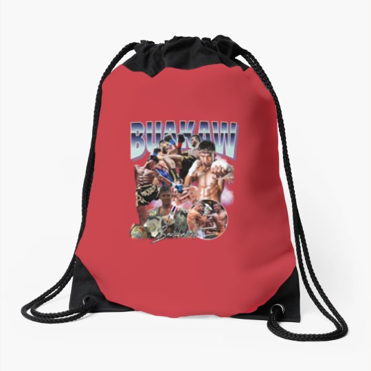 Discover Buakaw Muay Thai Boxer 90's Retro Champions Graphic Vintage Gift Sport Drawstring Bags