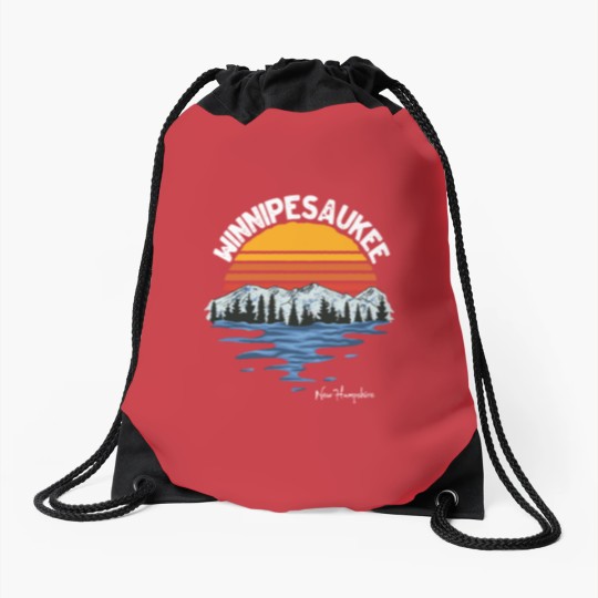 Discover Vintage Lake Winnipesaukee New Hampshire Souvenir Drawstring Bags