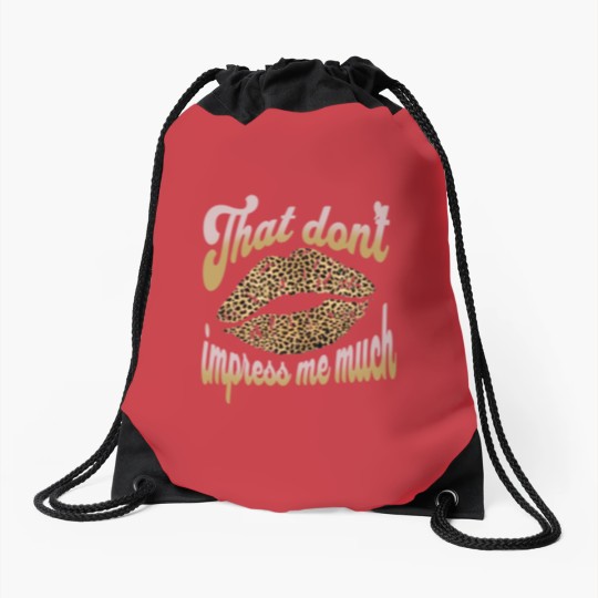 Discover Shania Twain That don't Impress me Leopard Cheetah Print Drawstring Bags