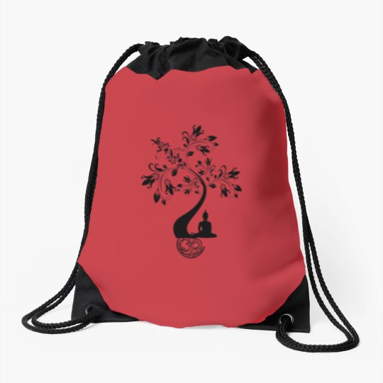 Discover Budha meditating Drawstring Bags