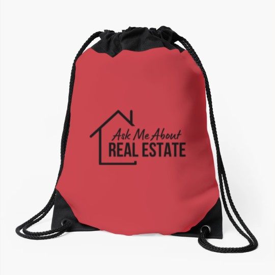 Discover realtor ask me about real estate sweat Drawstring Bags